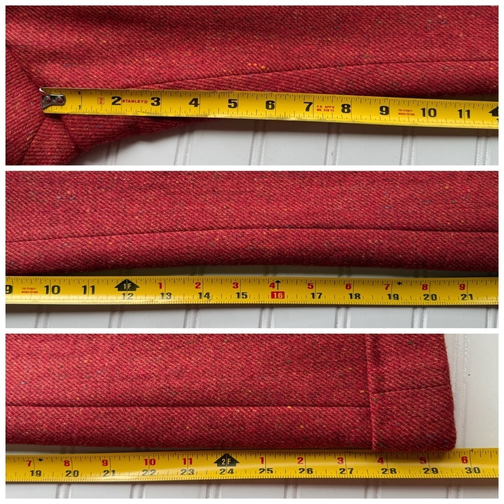 Anne Klein 2Pc Pant Suit Blazer Jacket Faux Fur Wool Blend Red Orange Size 8 NWT - Picture 11 of 16